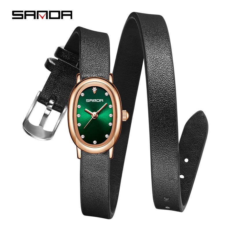 „Sanda“ moteriškas laikrodis, tarpvalstybinis, karšto pardavimo kvarcinis laikrodis, kompaktiškas, ovalus, universalus, madingas, vandeniui atsparus moteriškas laikrodis, didmeninė prekyba