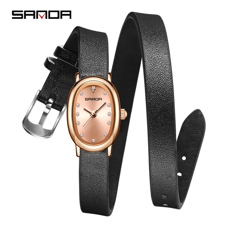 „Sanda“ moteriškas laikrodis, tarpvalstybinis, karšto pardavimo kvarcinis laikrodis, kompaktiškas, ovalus, universalus, madingas, vandeniui atsparus moteriškas laikrodis, didmeninė prekyba