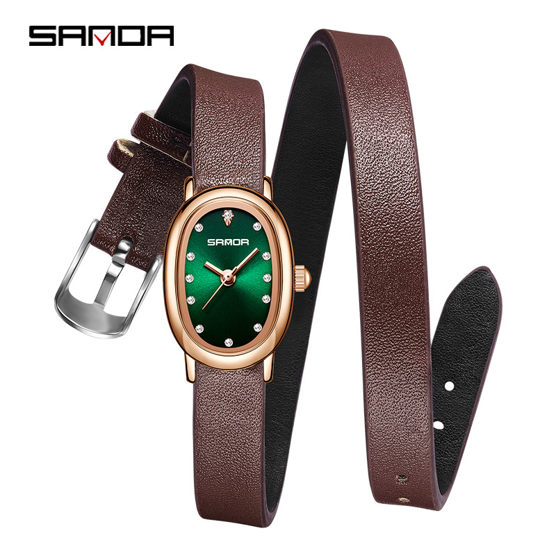 „Sanda“ moteriškas laikrodis, tarpvalstybinis, karšto pardavimo kvarcinis laikrodis, kompaktiškas, ovalus, universalus, madingas, vandeniui atsparus moteriškas laikrodis, didmeninė prekyba