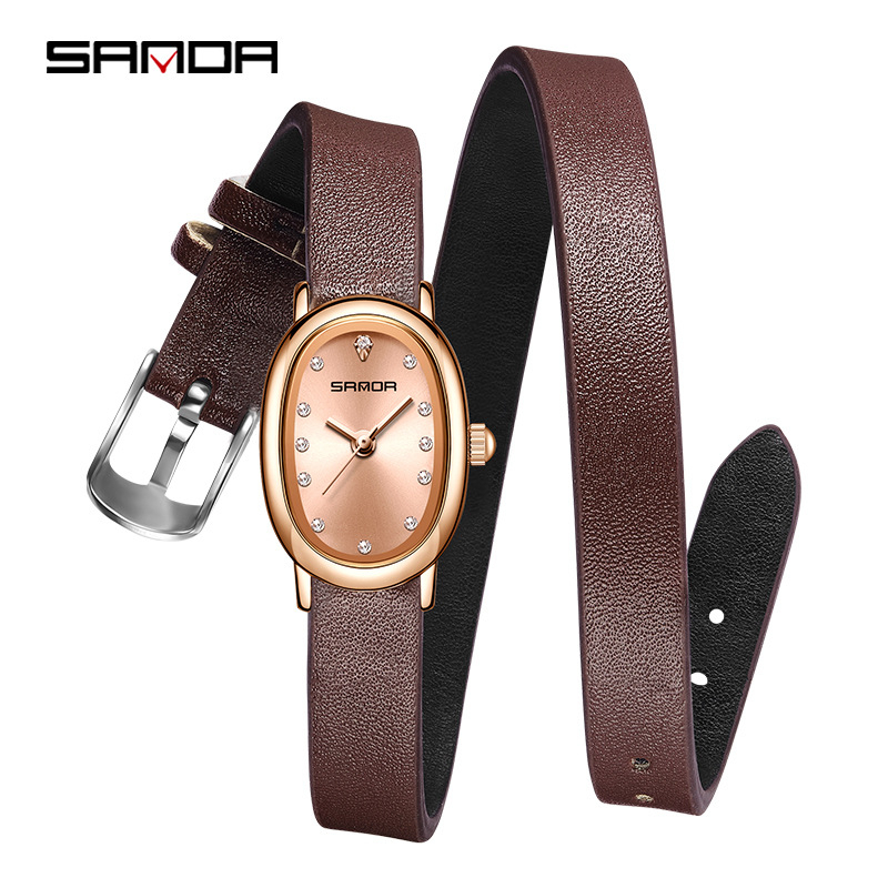 „Sanda“ moteriškas laikrodis, tarpvalstybinis, karšto pardavimo kvarcinis laikrodis, kompaktiškas, ovalus, universalus, madingas, vandeniui atsparus moteriškas laikrodis, didmeninė prekyba