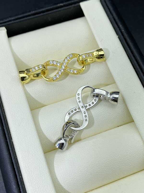 Perlų vėrinys su sagtimi, 18 karatų aukso sagties apyrankė, jungiamoji sagtis, padengta tikru auksu, „pasidaryk pats“ aksesuarai, dekoratyvinė sagtis, 8 simbolių sagtis, nauja