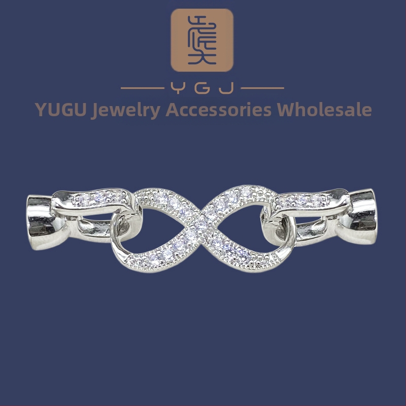 Perlų vėrinys su sagtimi, 18 karatų aukso sagties apyrankė, jungiamoji sagtis, padengta tikru auksu, „pasidaryk pats“ aksesuarai, dekoratyvinė sagtis, 8 simbolių sagtis, nauja