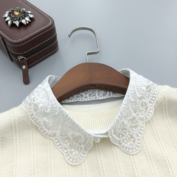 Jauna pavasara un vasaras moderna mākslīgā apkakle, augstas klases izšūta pērlīšu dekorācija, noņemama mākslīgā apkakle, sieviešu krekla apkakle