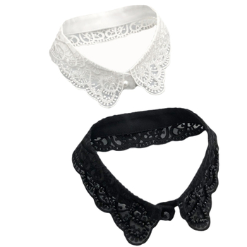 Jauna pavasara un vasaras moderna mākslīgā apkakle, augstas klases izšūta pērlīšu dekorācija, noņemama mākslīgā apkakle, sieviešu krekla apkakle