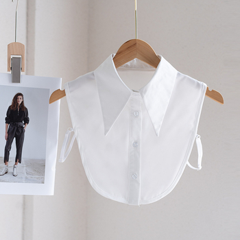 Balto šifono dekoratyvinė netikra apykaklė moterims, korėjietiško stiliaus, universali marškinių apykaklė, madinga apačia, 2023 m. rudens nauja netikra apykaklė.