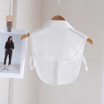 Λευκό διακοσμητικό ψεύτικο κολάρο από σιφόν, γυναικείο κολάρο πουκάμισου σε κορεατικό στιλ, μοντέρνο τελείωμα, φθινόπωρο 2023, νέο ψεύτικο κολάρο