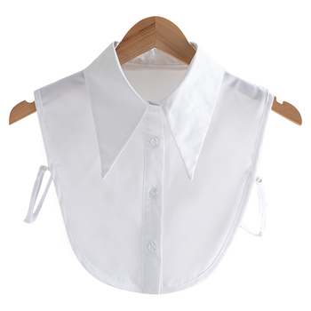 Λευκό διακοσμητικό ψεύτικο κολάρο από σιφόν, γυναικείο κολάρο πουκάμισου σε κορεατικό στιλ, μοντέρνο τελείωμα, φθινόπωρο 2023, νέο ψεύτικο κολάρο