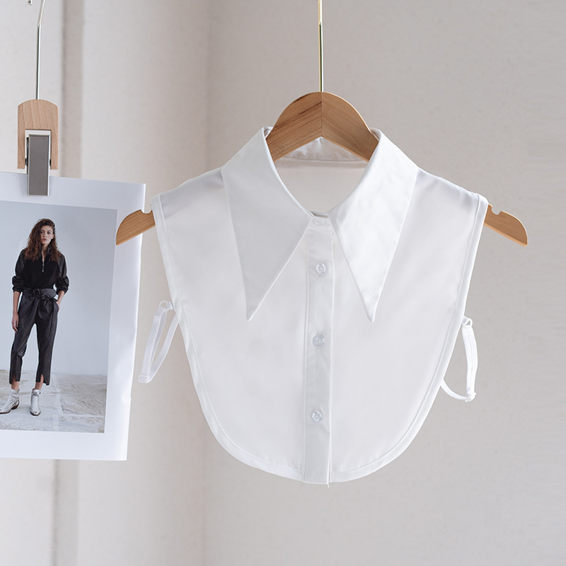 Balto šifono dekoratyvinė netikra apykaklė moterims, korėjietiško stiliaus, universali marškinių apykaklė, madinga apačia, 2023 m. rudens nauja netikra apykaklė.