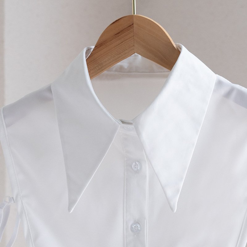 Balto šifono dekoratyvinė netikra apykaklė moterims, korėjietiško stiliaus, universali marškinių apykaklė, madinga apačia, 2023 m. rudens nauja netikra apykaklė.