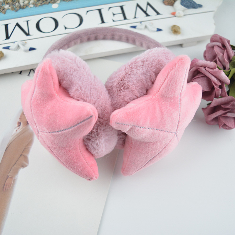 Naujos moteriškos animacinių filmukų ausinės, mielos jūrų žvaigždės formos, šiltos pliušinės ausinės, studentų ausų maišelių gamintojai, didmeninė prekyba ausų maišeliais