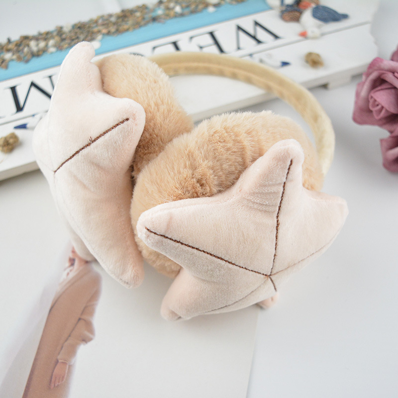 Naujos moteriškos animacinių filmukų ausinės, mielos jūrų žvaigždės formos, šiltos pliušinės ausinės, studentų ausų maišelių gamintojai, didmeninė prekyba ausų maišeliais