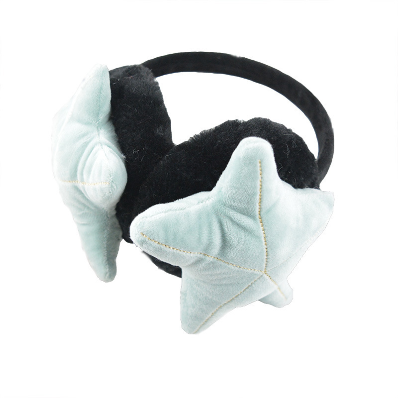 Naujos moteriškos animacinių filmukų ausinės, mielos jūrų žvaigždės formos, šiltos pliušinės ausinės, studentų ausų maišelių gamintojai, didmeninė prekyba ausų maišeliais