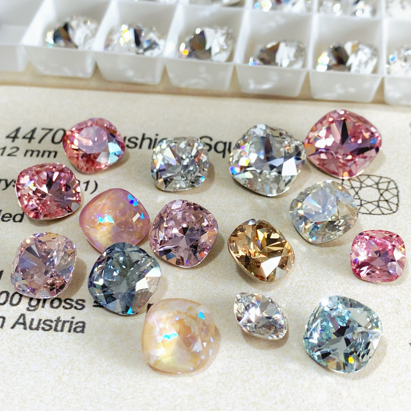 Γνήσιο τετράγωνο οβάλ τρύπημα αυτιών Shijia 8 χιλιοστών με μυτερό κάτω μέρος με διαμάντι και κόλλα διαμαντιών, μονό σκουλαρίκι με φινίρισμα Huazi