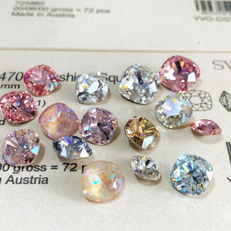 Γνήσιο τετράγωνο οβάλ τρύπημα αυτιών Shijia 8 χιλιοστών με μυτερό κάτω μέρος με διαμάντι και κόλλα διαμαντιών, μονό σκουλαρίκι με φινίρισμα Huazi