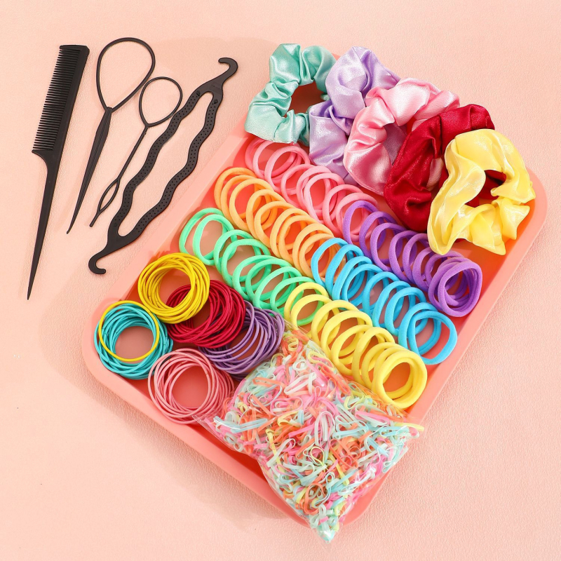 Tarpvalstybinis karšto išpardavimo storosios žarnos žiedų plaukų aksesuarų rinkinys korėjietiško stiliaus šviežių plaukų dirželiai guminiai sausgyslių paprasti plaukų žiedai