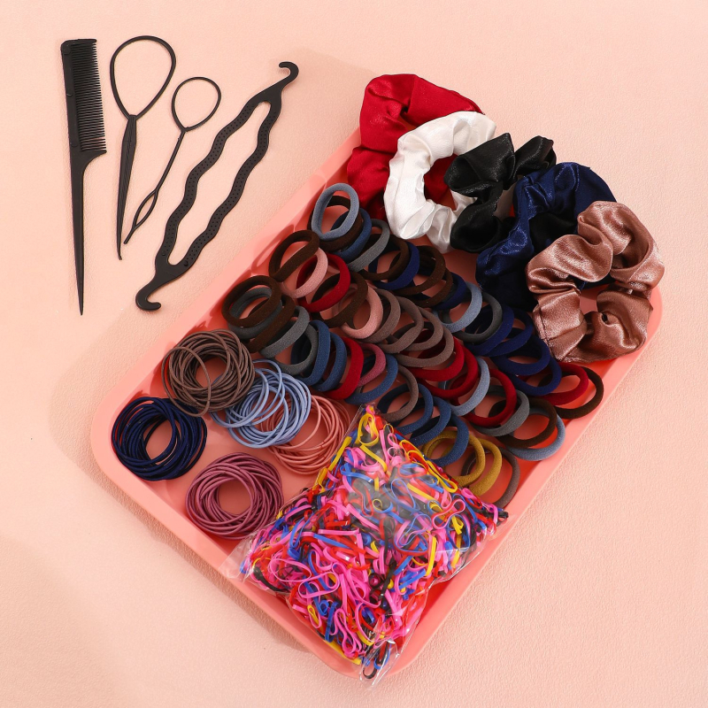 Tarpvalstybinis karšto išpardavimo storosios žarnos žiedų plaukų aksesuarų rinkinys korėjietiško stiliaus šviežių plaukų dirželiai guminiai sausgyslių paprasti plaukų žiedai