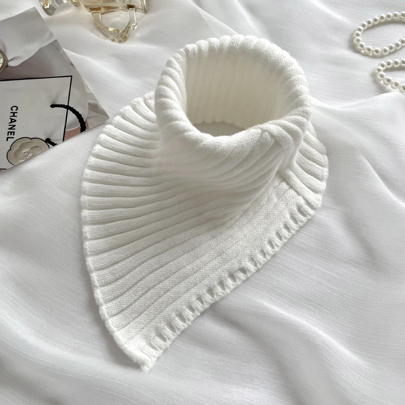 Jesenski i zimski pleteni rukavi s ovratnikom u korejskom stilu, jednobojni, topla zaštita za vrat, elastični pleteni lažni ovratnik s vunom, visoki ovratnik