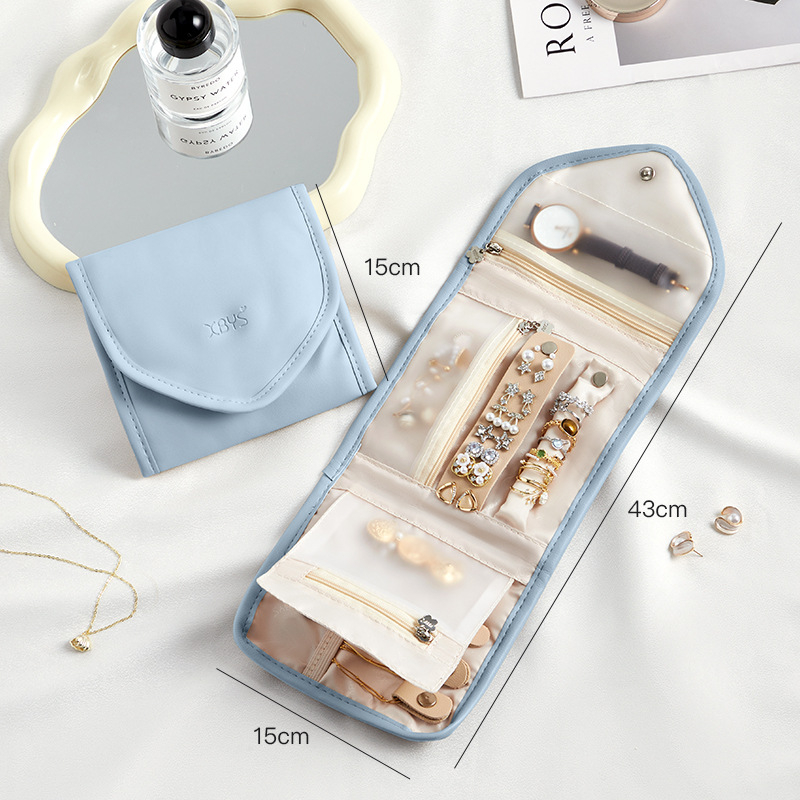 Τσάντα καλλυντικών κοσμημάτων γυναικών 2024 νέα φορητή τσάντα ταξιδιού κολιέ σκουλαρίκια περιποίησης δέρματος πλύσιμο τσάντα αποθήκευσης tpu