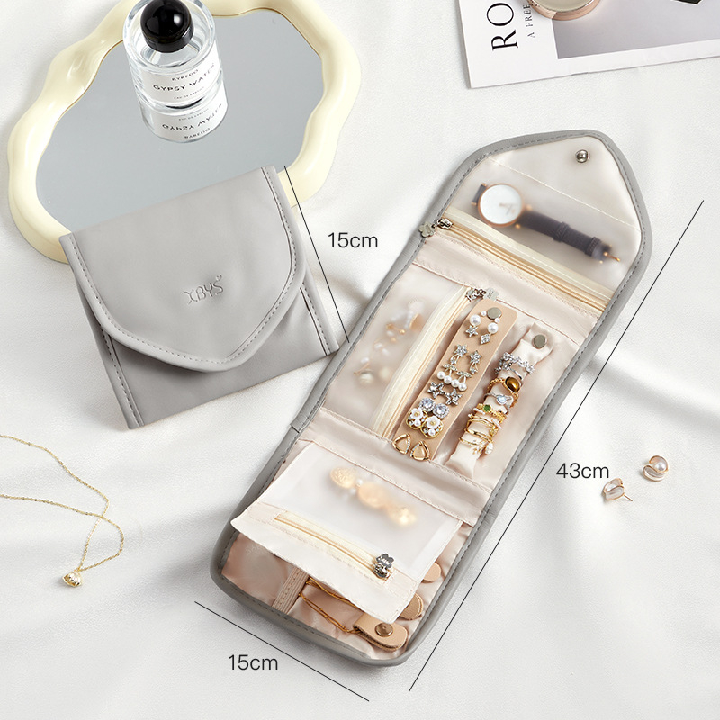 Τσάντα καλλυντικών κοσμημάτων γυναικών 2024 νέα φορητή τσάντα ταξιδιού κολιέ σκουλαρίκια περιποίησης δέρματος πλύσιμο τσάντα αποθήκευσης tpu
