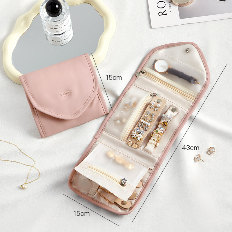 Τσάντα καλλυντικών κοσμημάτων γυναικών 2024 νέα φορητή τσάντα ταξιδιού κολιέ σκουλαρίκια περιποίησης δέρματος πλύσιμο τσάντα αποθήκευσης tpu