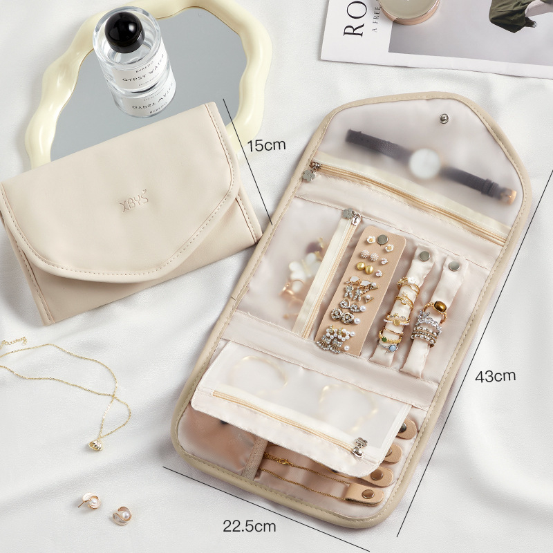 Τσάντα καλλυντικών κοσμημάτων γυναικών 2024 νέα φορητή τσάντα ταξιδιού κολιέ σκουλαρίκια περιποίησης δέρματος πλύσιμο τσάντα αποθήκευσης tpu