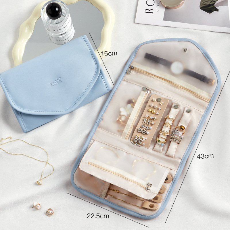 Τσάντα καλλυντικών κοσμημάτων γυναικών 2024 νέα φορητή τσάντα ταξιδιού κολιέ σκουλαρίκια περιποίησης δέρματος πλύσιμο τσάντα αποθήκευσης tpu