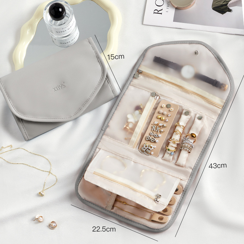 Τσάντα καλλυντικών κοσμημάτων γυναικών 2024 νέα φορητή τσάντα ταξιδιού κολιέ σκουλαρίκια περιποίησης δέρματος πλύσιμο τσάντα αποθήκευσης tpu