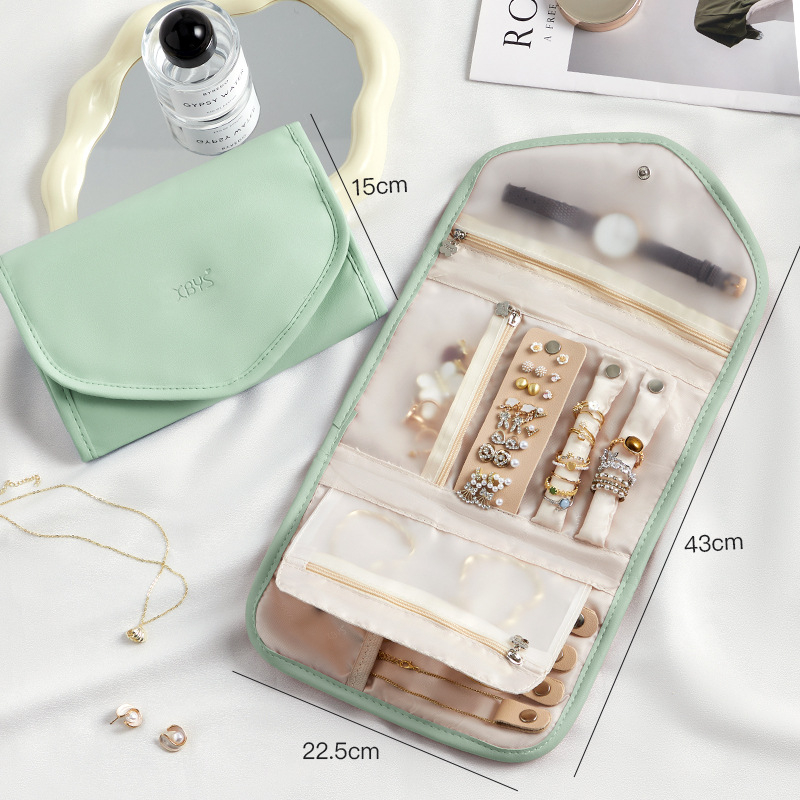 Τσάντα καλλυντικών κοσμημάτων γυναικών 2024 νέα φορητή τσάντα ταξιδιού κολιέ σκουλαρίκια περιποίησης δέρματος πλύσιμο τσάντα αποθήκευσης tpu