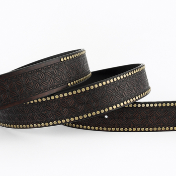 Amazon New Western Denim Belt Niuron Big Slab Trendy Retro Pánsky Punk PU Belt