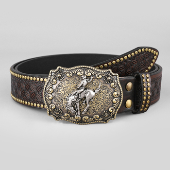 Amazon New Western Denim Belt Niuron Big Slab Trendy Retro Pánsky Punk PU Belt
