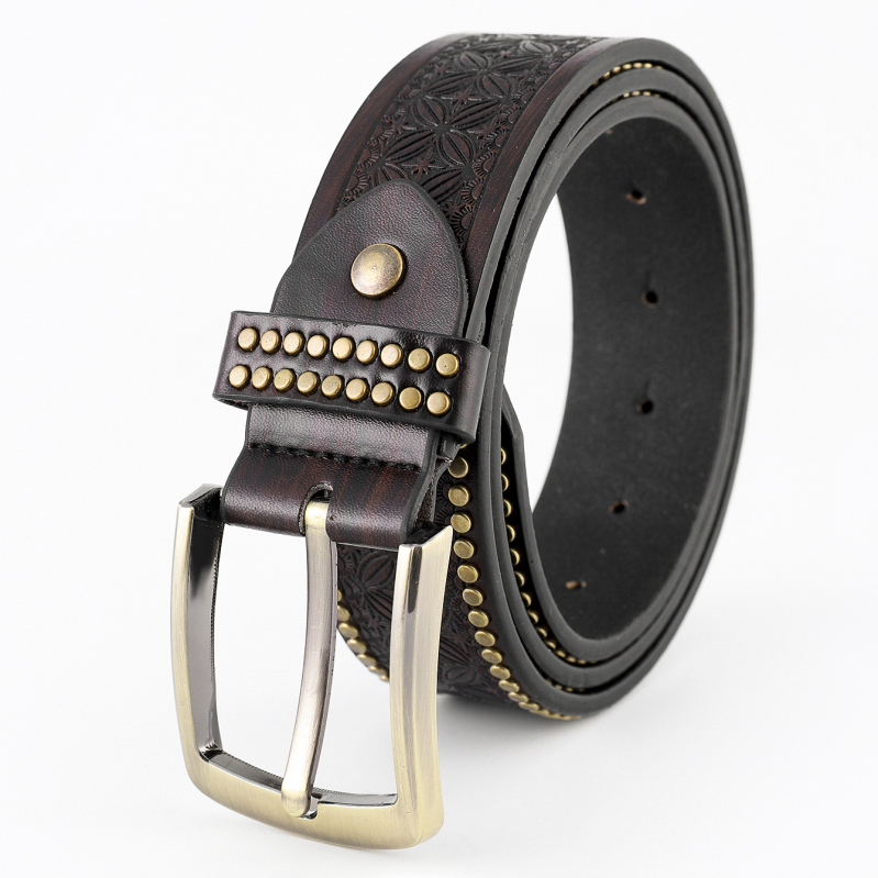 Amazon New Western Denim Belt Niuron Big Slab Trendy Retro Pánsky Punk PU Belt