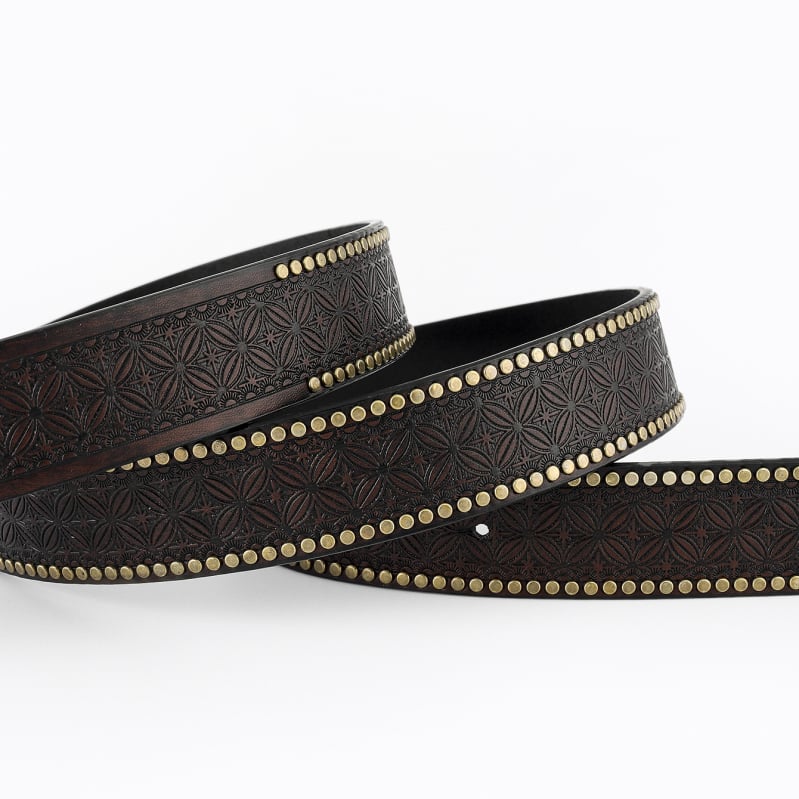 Amazon New Western Denim Belt Niuron Big Slab Trendy Retro Pánsky Punk PU Belt