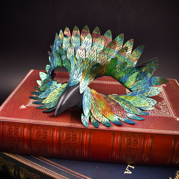 Трансгранична ексклузивна Хелоуин изящна маска за птичи клюн маскарадна карнавална черна полулицева бухал перце лице