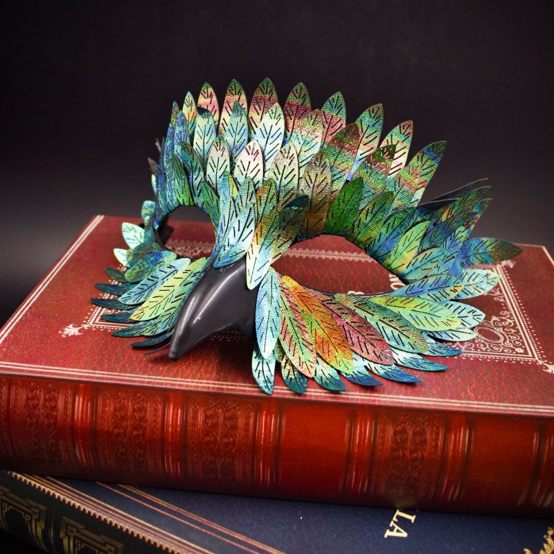 Трансгранична ексклузивна Хелоуин изящна маска за птичи клюн маскарадна карнавална черна полулицева бухал перце лице