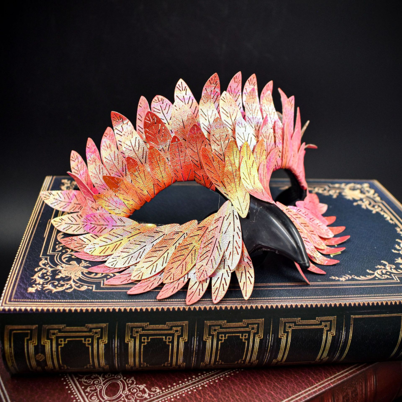 Трансгранична ексклузивна Хелоуин изящна маска за птичи клюн маскарадна карнавална черна полулицева бухал перце лице