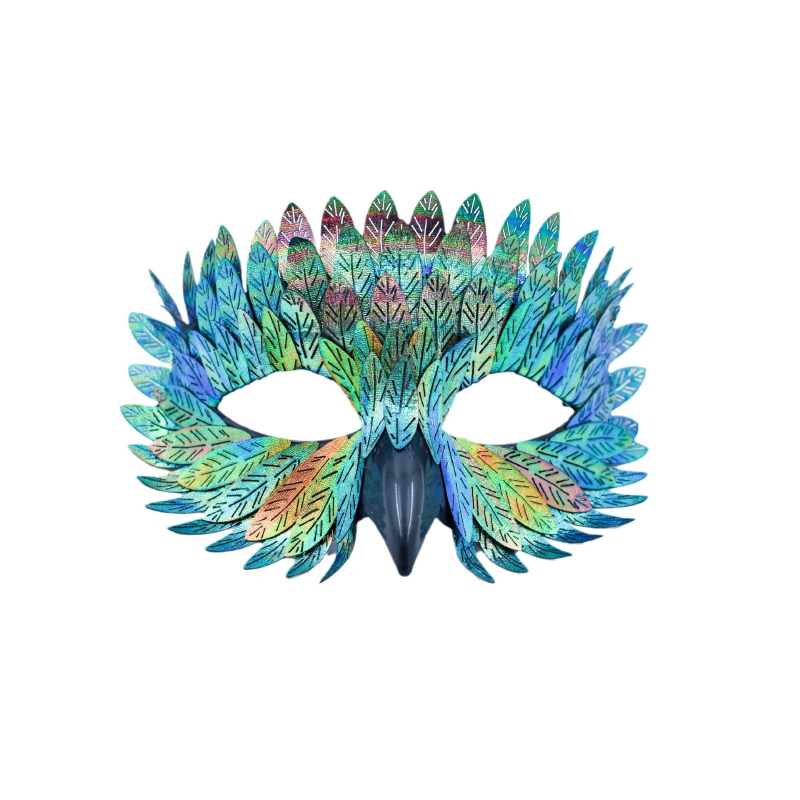 Трансгранична ексклузивна Хелоуин изящна маска за птичи клюн маскарадна карнавална черна полулицева бухал перце лице