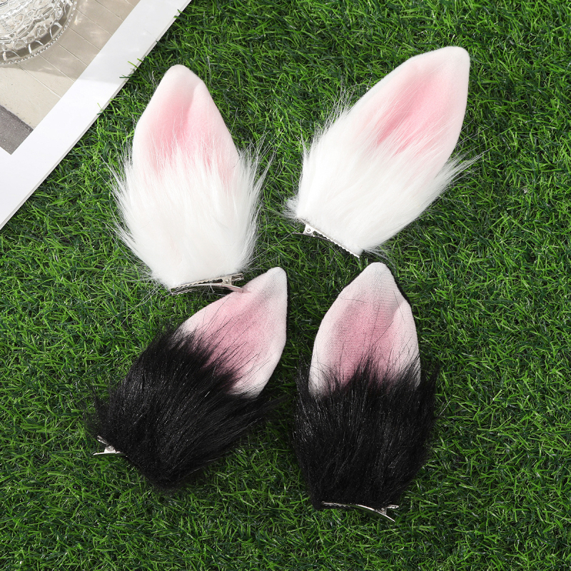 Triušio ausies segtuko mergaitėms skirti plaukų aksesuarai, mieli Helovino segtuko segtukai, žvėries ausys, interneto šventės galvos apdangalai, minkšti mergaitėms skirti plaukų aksesuarai