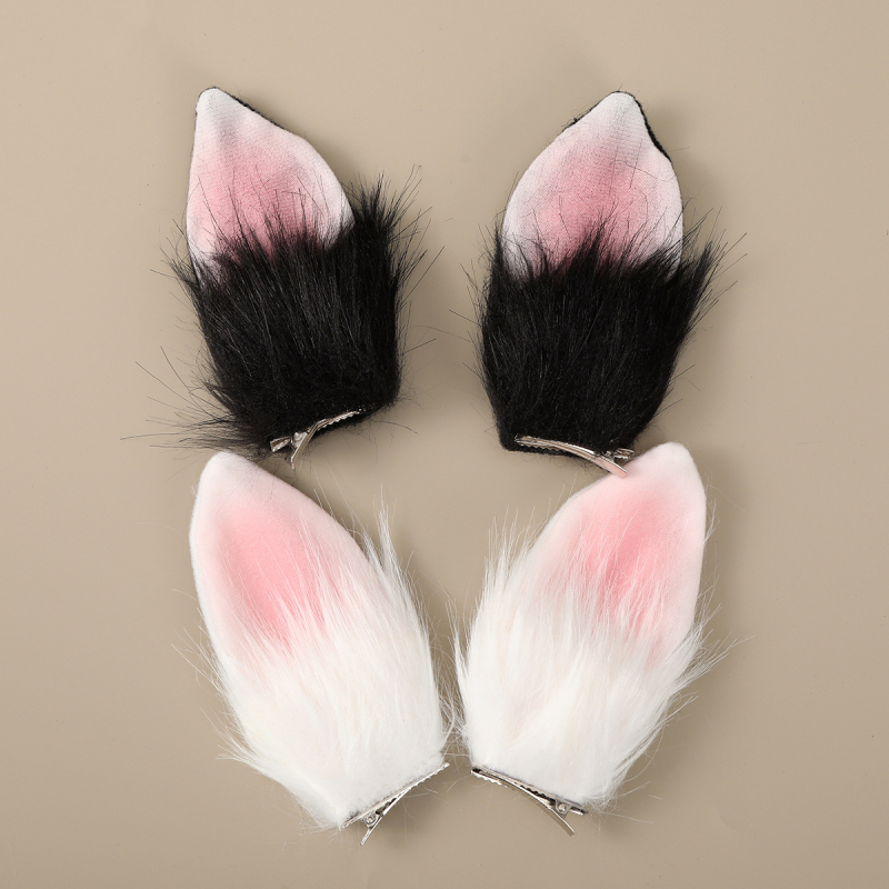 Triušio ausies segtuko mergaitėms skirti plaukų aksesuarai, mieli Helovino segtuko segtukai, žvėries ausys, interneto šventės galvos apdangalai, minkšti mergaitėms skirti plaukų aksesuarai