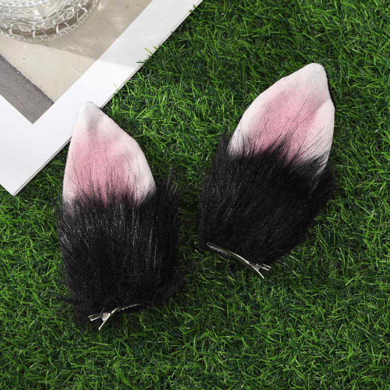 Triušio ausies segtuko mergaitėms skirti plaukų aksesuarai, mieli Helovino segtuko segtukai, žvėries ausys, interneto šventės galvos apdangalai, minkšti mergaitėms skirti plaukų aksesuarai