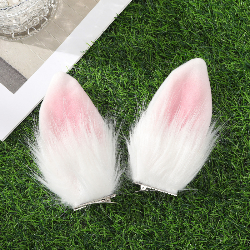 Triušio ausies segtuko mergaitėms skirti plaukų aksesuarai, mieli Helovino segtuko segtukai, žvėries ausys, interneto šventės galvos apdangalai, minkšti mergaitėms skirti plaukų aksesuarai