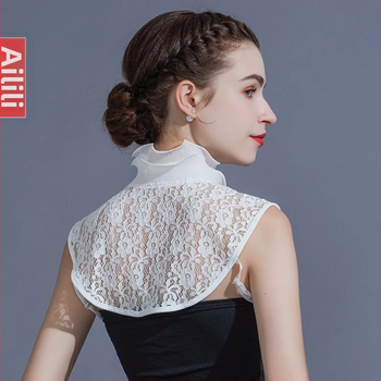 Λευκό δαντελένιο κολάρο με ψεύτικο γιακά, καλοκαιρινό, πολυλειτουργικό, κοίλωμα, μοντέρνο, διακοσμητικό κολάρο, γυναικείο κολάρο πουκάμισου