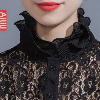 Λευκό δαντελένιο κολάρο με ψεύτικο γιακά, καλοκαιρινό, πολυλειτουργικό, κοίλωμα, μοντέρνο, διακοσμητικό κολάρο, γυναικείο κολάρο πουκάμισου