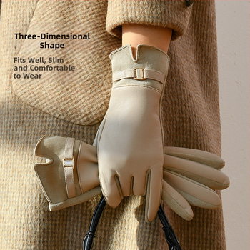 2024. aasta uued nahkkindad, naiste talvised soojad fliisvoodriga paksendatud puutetundliku ekraaniga talvised sõidukindad, ratsutamissõrmed