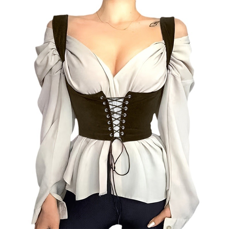 JFL21082DG camisol negru cu curea în talie, îmbrăcăminte exterioară sexy de primăvară pentru femei, top scurt, en-gros european și american