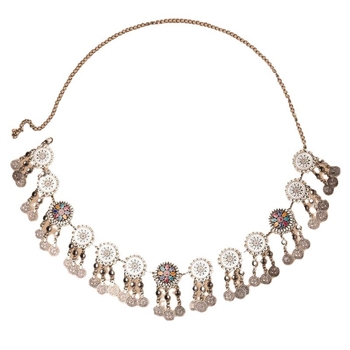 Νέα μόδα με μακριά φούντα και κέρματα, αλυσίδα μέσης με ρετρό κοίλο μποέμικο χορό της κοιλιάς, χονδρική