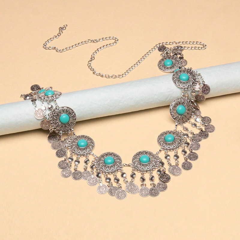 Lanț de talie lung cu ciucure, la modă nouă, retro, boem, gol, pentru dansul buric, en-gros