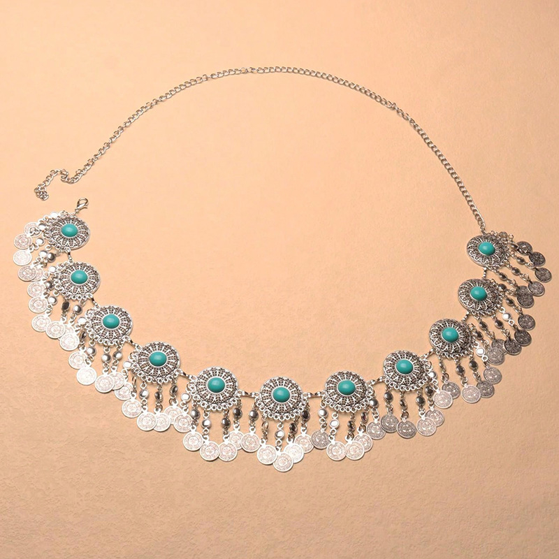 Lanț de talie lung cu ciucure, la modă nouă, retro, boem, gol, pentru dansul buric, en-gros