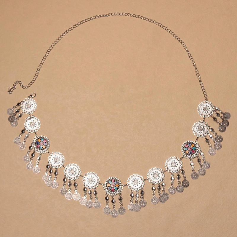 Lanț de talie lung cu ciucure, la modă nouă, retro, boem, gol, pentru dansul buric, en-gros