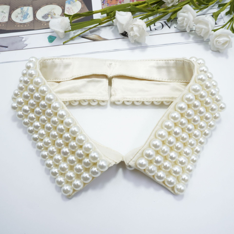 Jauns piecu rindu roku darbs nagu pērļu augstas klases grezns, izsmalcināts viltus apkaklis, sieviešu universāls modes aksesuārs, ārējās tirdzniecības karstā izpārdošana