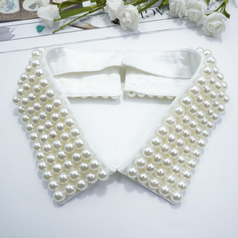 Jauns piecu rindu roku darbs nagu pērļu augstas klases grezns, izsmalcināts viltus apkaklis, sieviešu universāls modes aksesuārs, ārējās tirdzniecības karstā izpārdošana